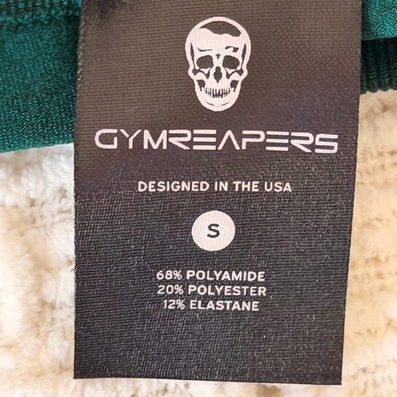 Dark Forest Green Biker Shorts with Skull Logo - Picture 3 of 3